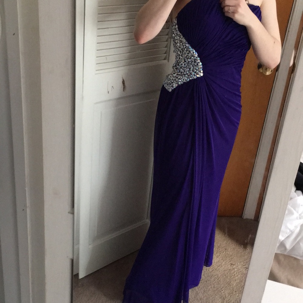 Strapless Purple Prom Dress